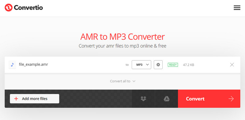 Convertio 線上轉換 AMR MP3