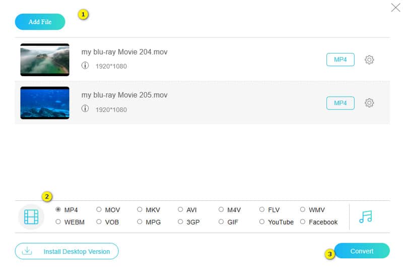Convertidor de vídeo gratuito Convertir archivos MOV