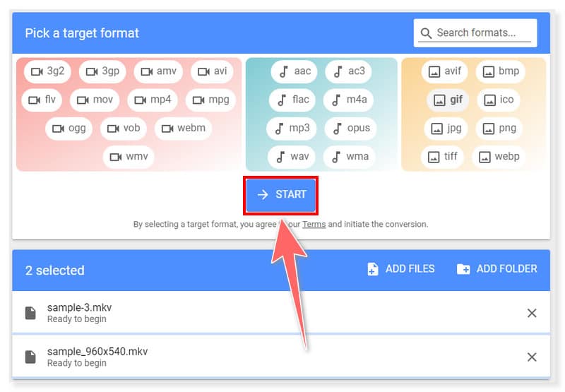 MConverter เริ่มการแปลงไฟล์ GIF