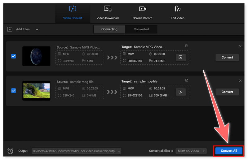 Miniferramenta para converter arquivos em MOV