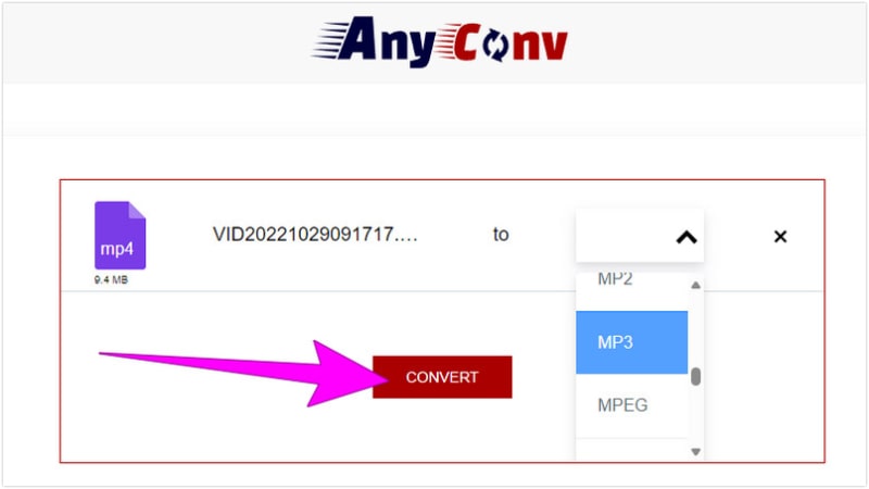 MP4 MP3 AnyConv फ़ाइलें कन्वर्ट करें