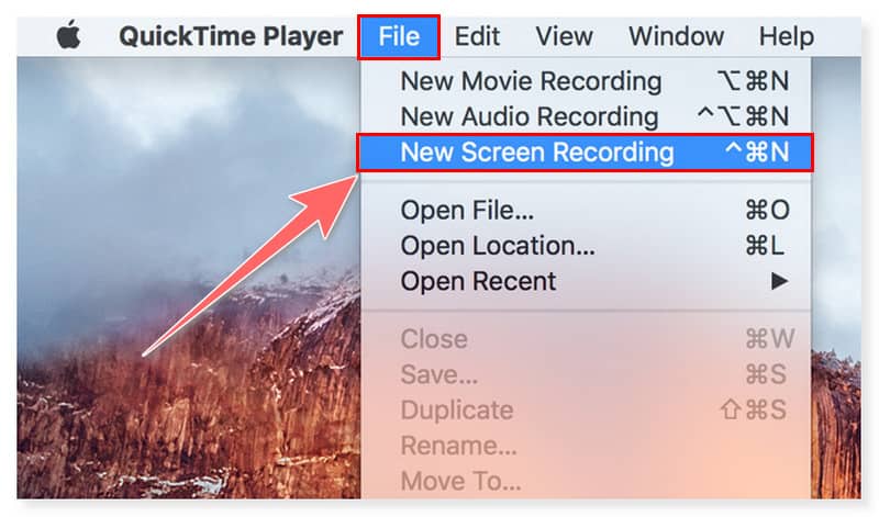 Quicktime New Screen Recording