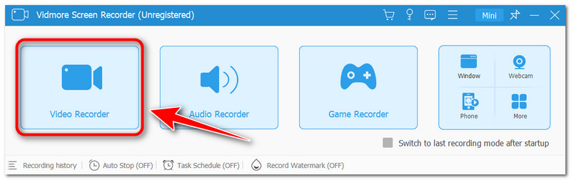 Vidmore Start schermrecorder