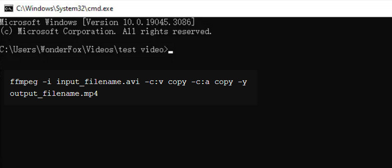 Avi în MP4 Ffmpeg Convert