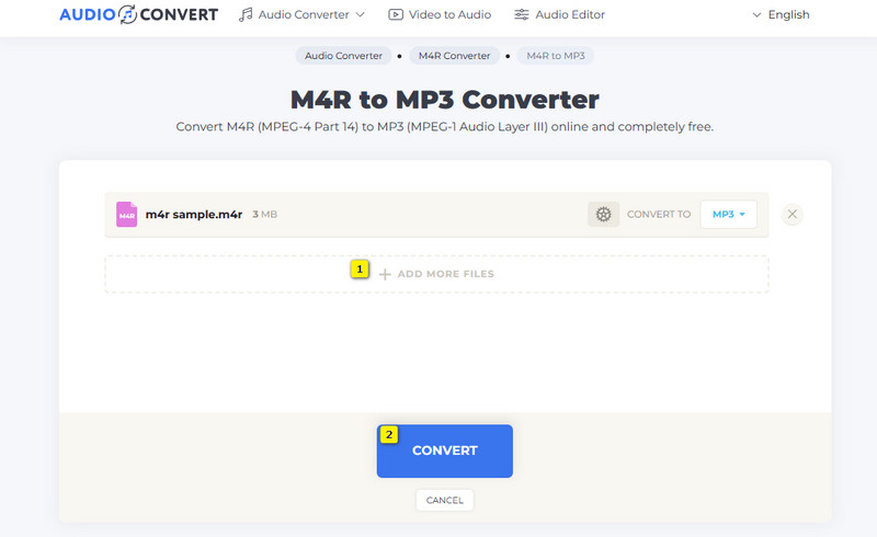 Převést M4R MP3 online převést