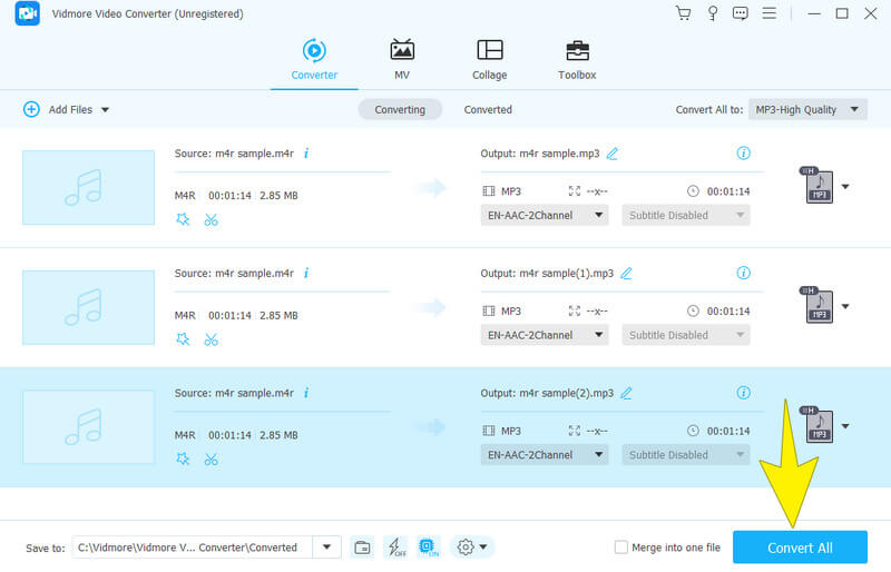 Převést M4R MP3 Vidmore Convert