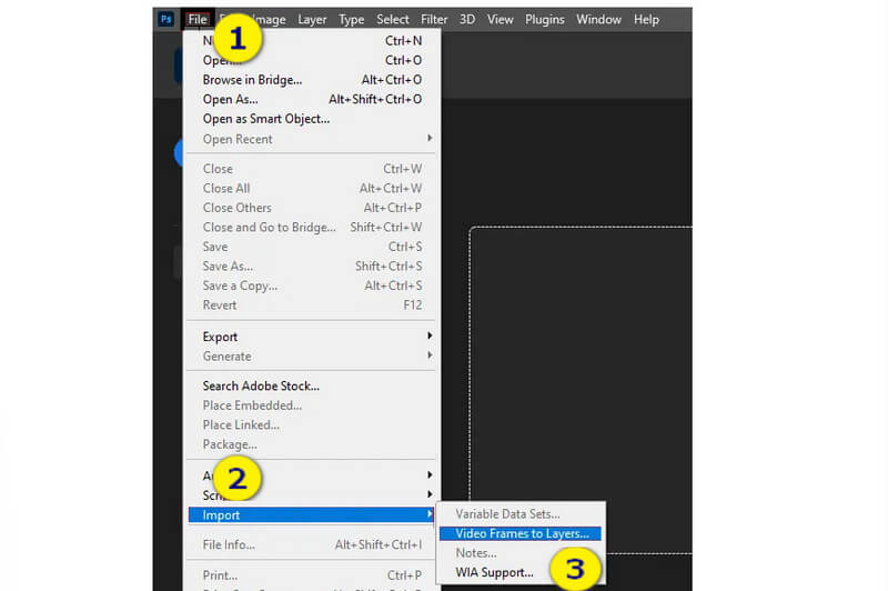 Converter SWF GIF Adicionar arquivos do Photoshop