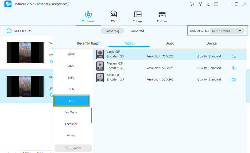 Konversikan File Kumpulan SWF GIF Vidmore