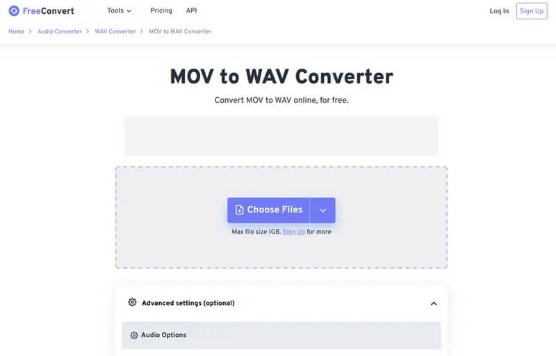 MOV WAV pretvarač Freconvert