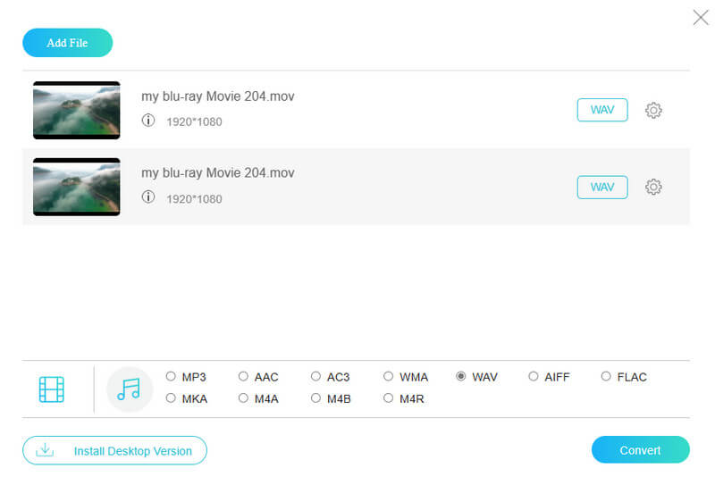 MOV WAV 轉換器 Vidmore 在線