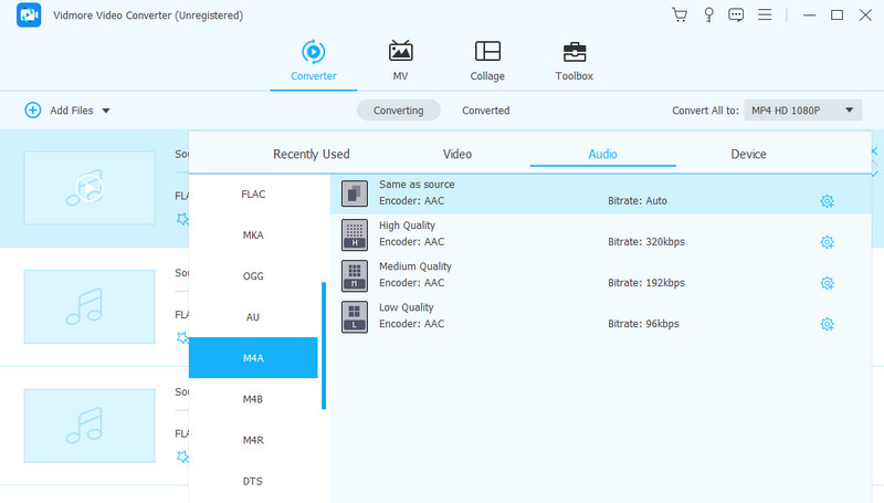 FLAC M4A-converter Vidmore