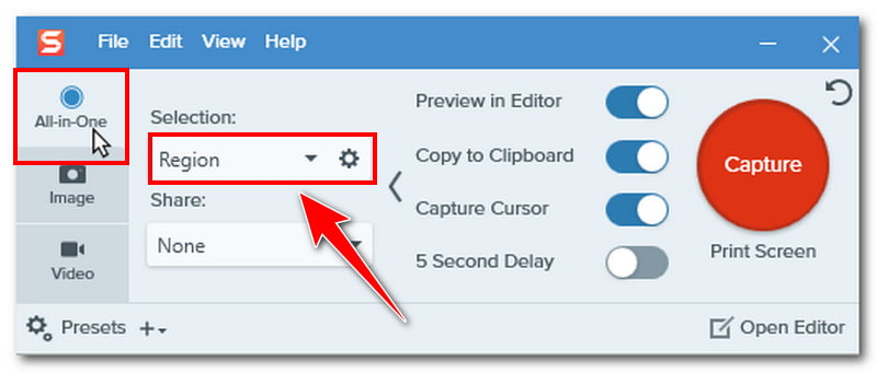 Snagit Screen Capture Options