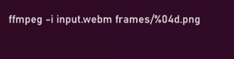 Pretvorite WEBM PNG FFmpeg snimanje