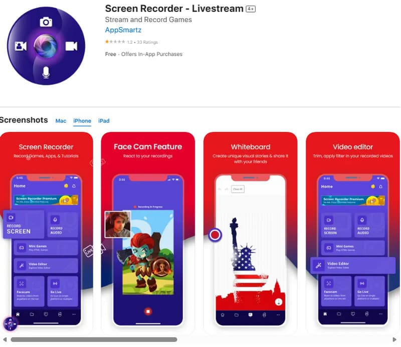 iPhone Screen Recorder Livestream