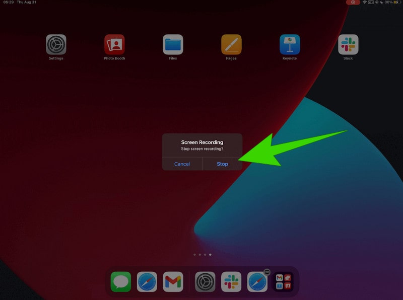 錄製螢幕 iPad 停止