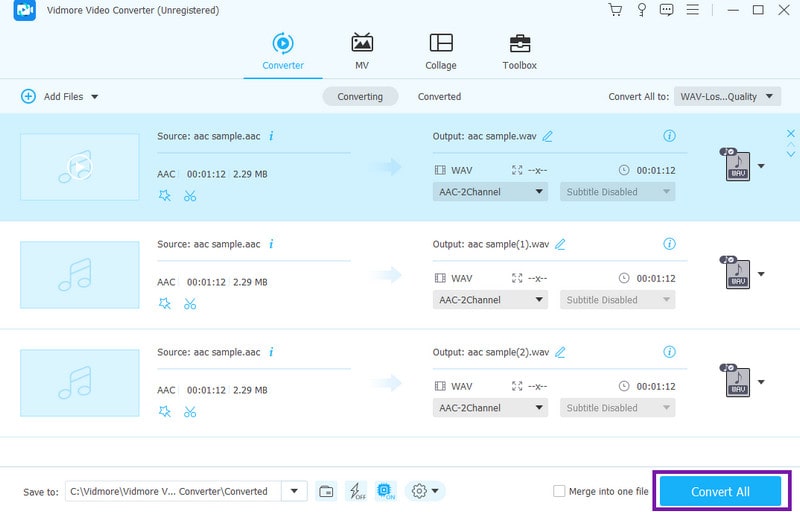 Vidmore Aac Wav Convert