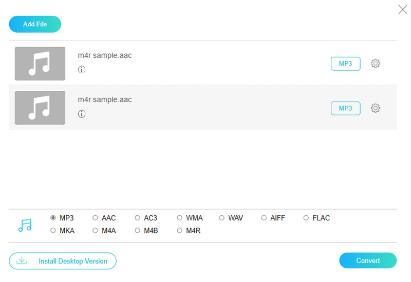 Aac Converter gratis OLnline