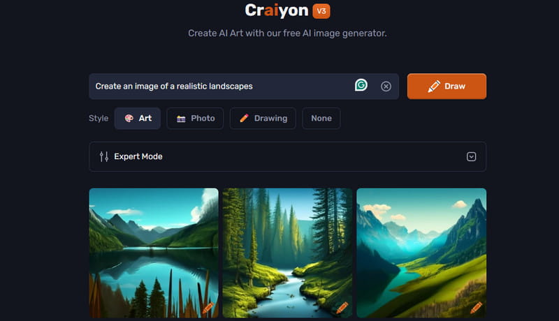 Инструмент искусственного интеллекта Craiyon