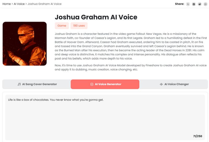 Fineshare Voice Generator