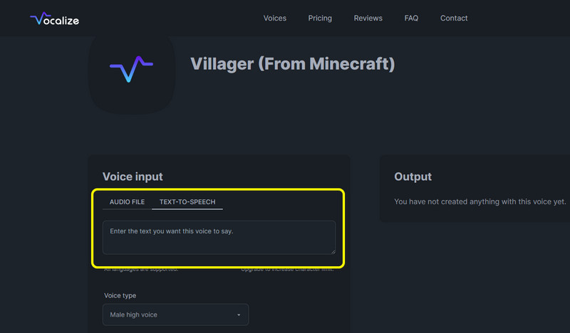 Procedi con l'opzione di input vocale