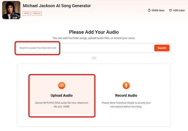 Singify Upload Audio