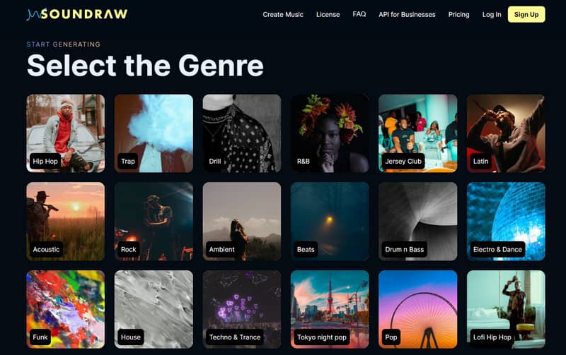 Generador de música Soundraw Ai