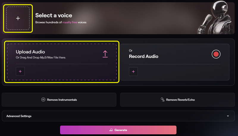 Voice Upload Audio Option