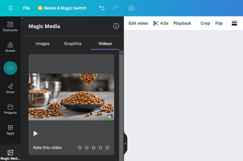 Canva AI Gerador de vídeo sem rosto