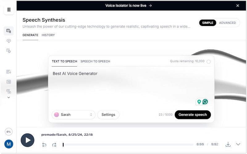 Generator Suara AI Elevenlabs