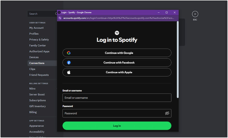 Log masuk Akaun Spotify