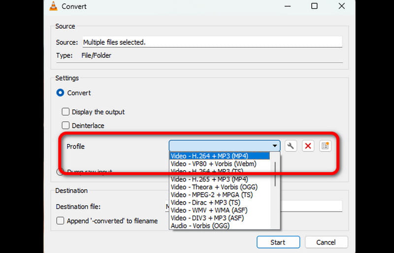 Profile Section Choose Format