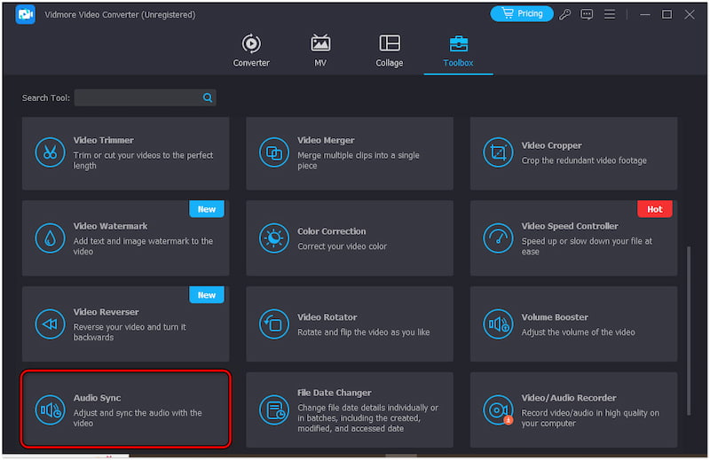 Seleccionar la herramienta de sincronización de audio