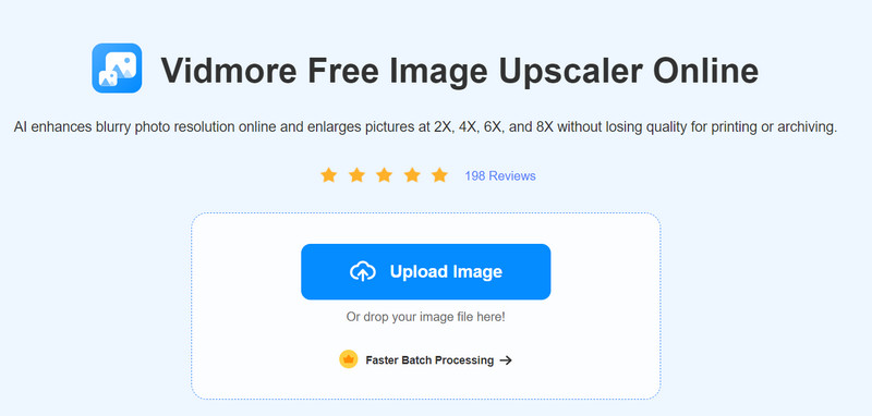 واجهة برنامج Vidmore Upscaler