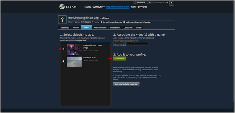 Tambahkan Video ke Steam