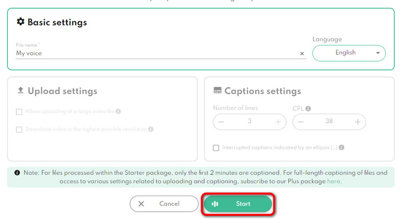 Airite Start Transcribe Audio