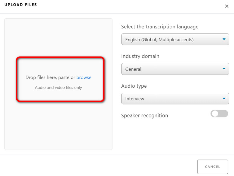 Rilascia file audio