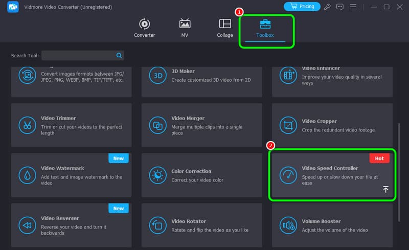 Toolbox Menu Video Speed Controller