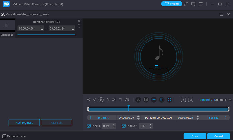 Editor Vidmore Audio Converter