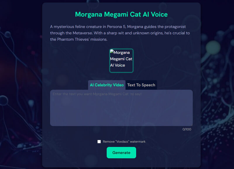 Voxdazz Megami AI Voice Generator