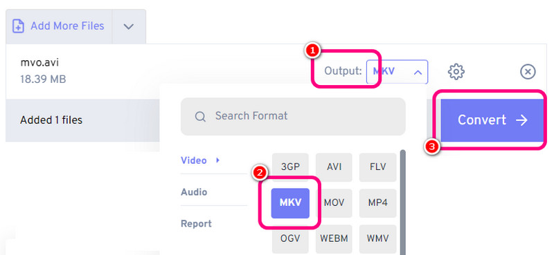 Pilih Format Mkv Freeconvert