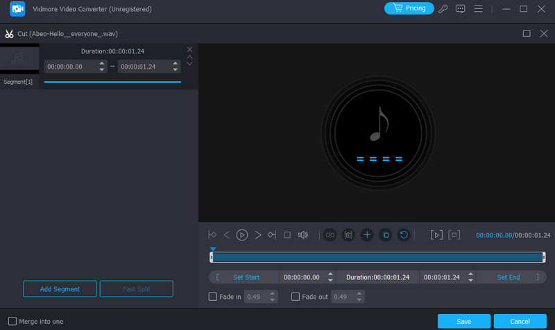 Программное обеспечение Vidmore Audio Editor Converte