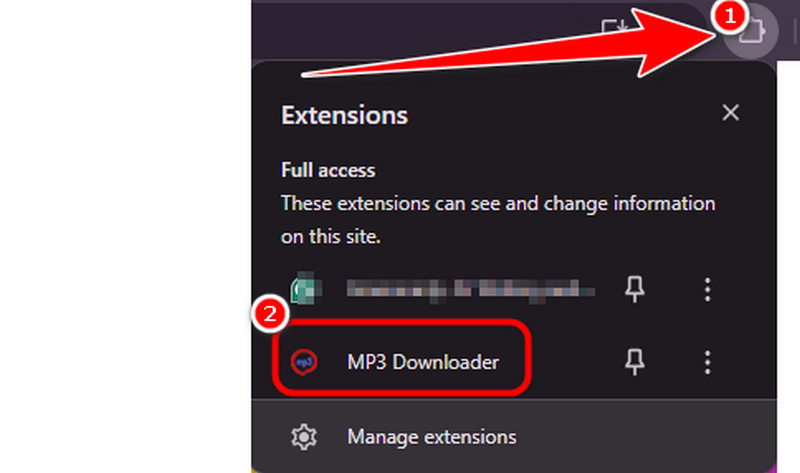 Go to Extension Download Content Mp3 Downloader