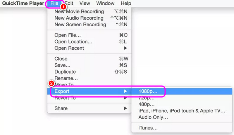 File Export Quicktime