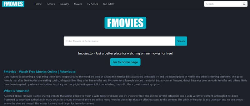 Fmovies web stranica za besplatne filmove