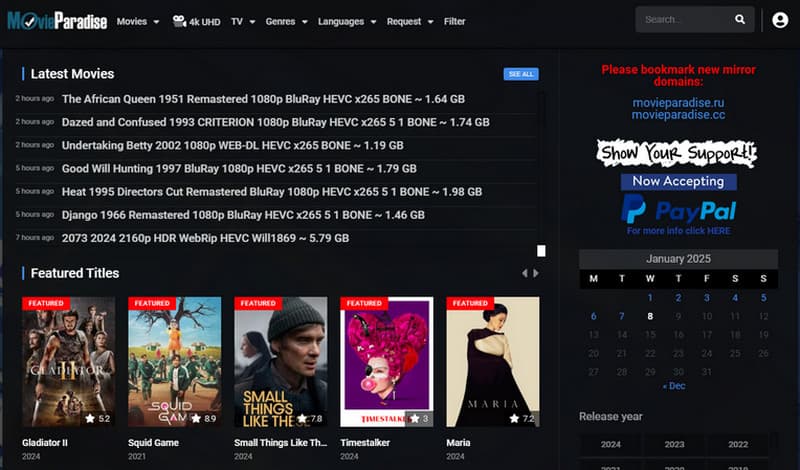 Сайт для скачивания Movie Paradise
