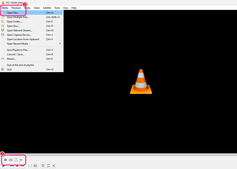 מדיה פתח את הקובץ VLC