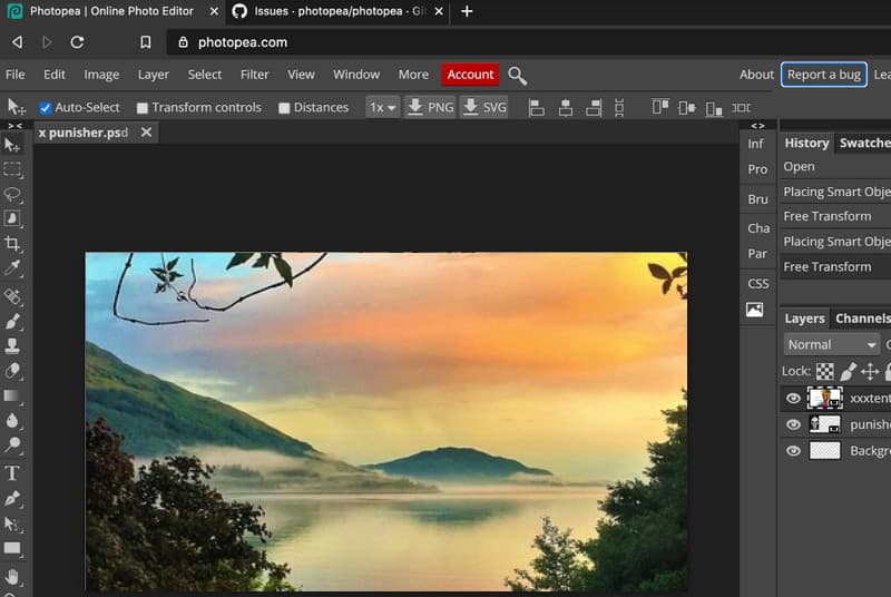 Editare foto gratuită Photopea pentru Mac