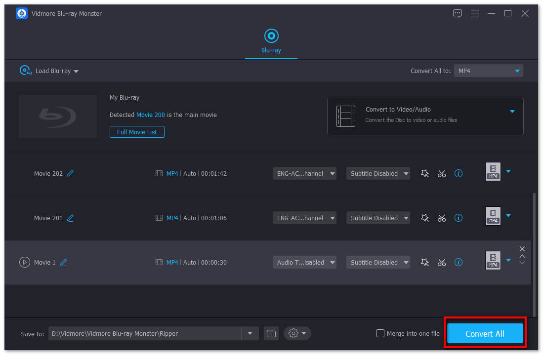 ริปทั้งหมดใน Blu-ray Ripper