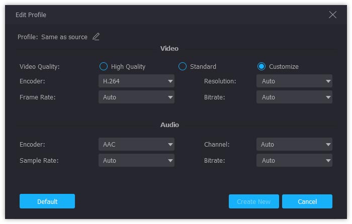 Tweak mov parametry