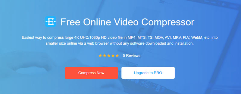 Interface de Compressor de Vídeo Online Grátis